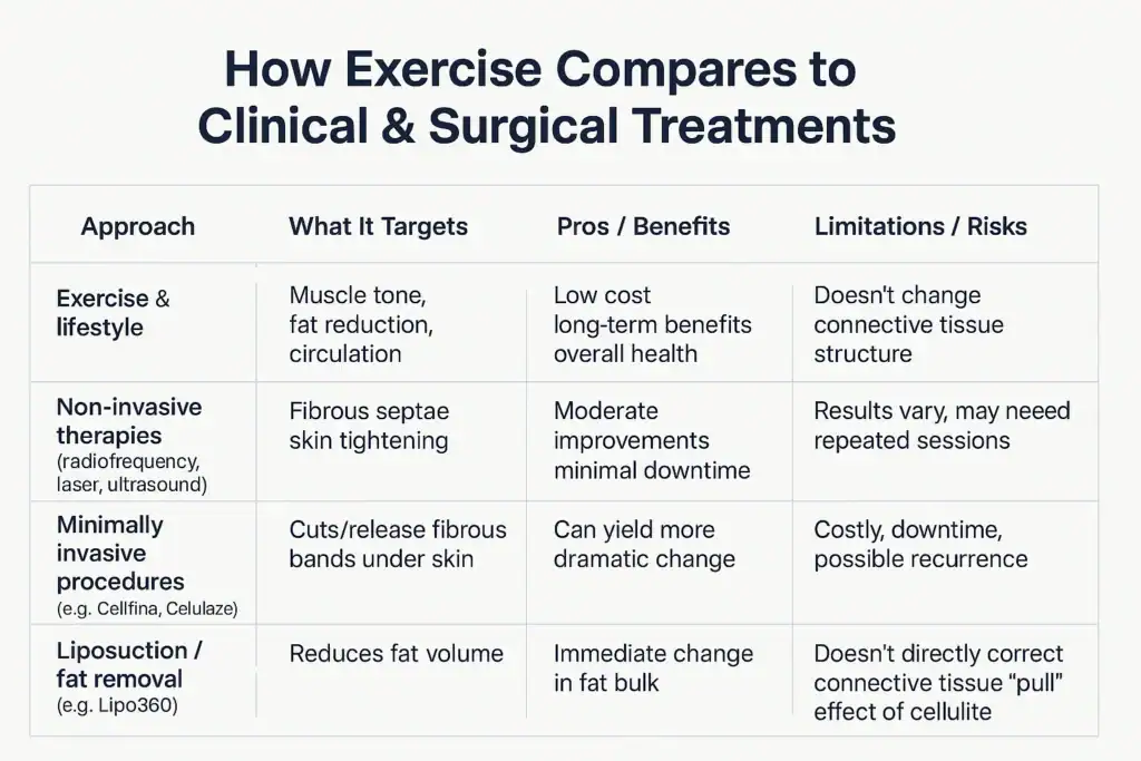 Sculpting Your Bum: Can Toning Exercises Really Reduce Cellulite? 2 How exercise compares to treatments from Lipo 360 Burgess Hill