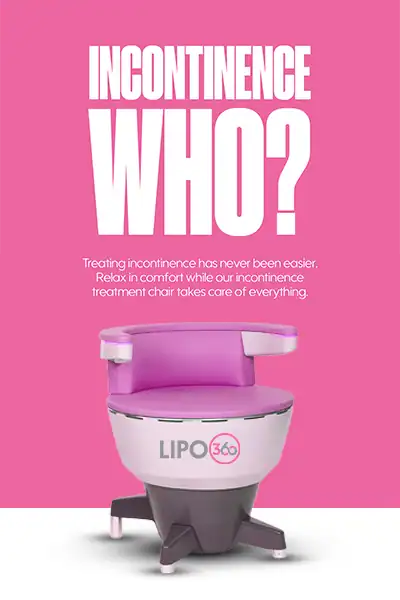 LIPO360 EMS Chair Can Help with Urinary Incontinence 2 Image of a urinary incontinence treatment seat Burgess Hill