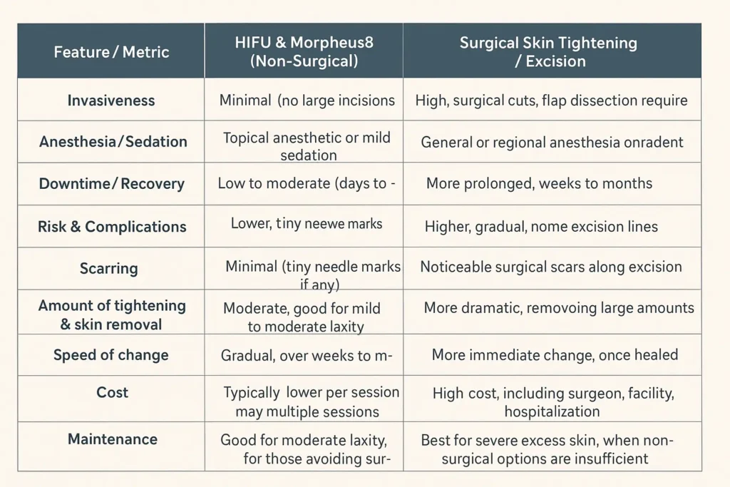 The Science of Skin Tightening 2 Table of skin tightening Burgess Hill benefits compared to surgical options