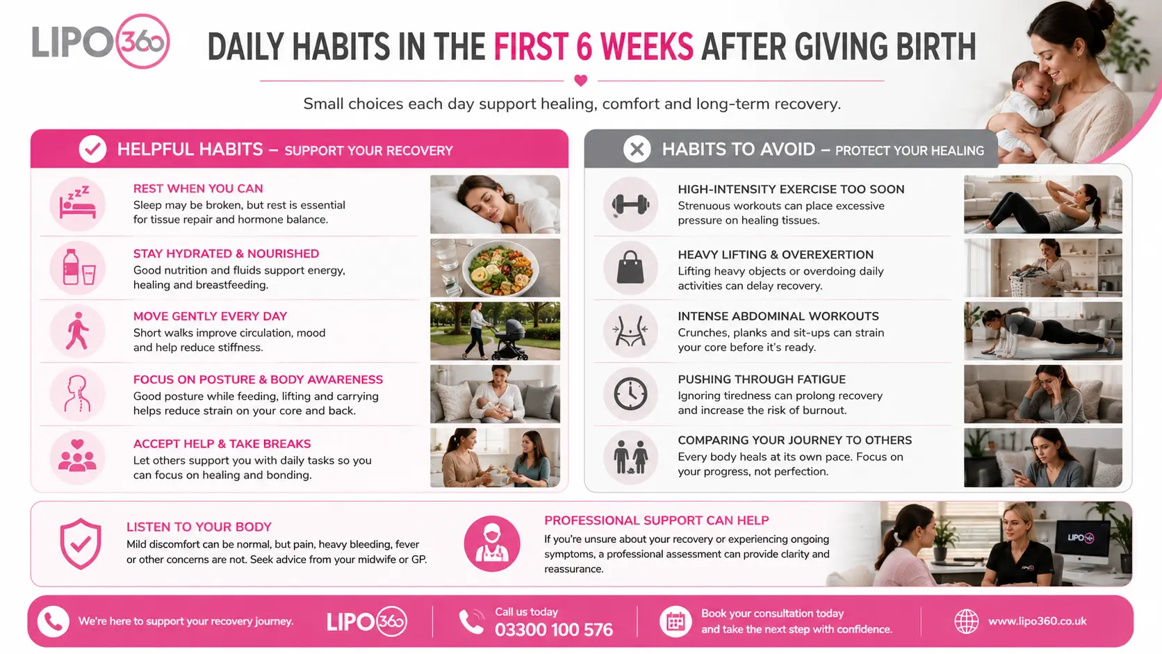What to Do (and Avoid) in the First 6 Weeks After Giving Birth To Avoid Diastasis Recti 3 First 6 Weeks After Giving Birth To Avoid Diastasis Recti Burgess Hill : Daily Habits in the First 6 Weeks After Giving Birth